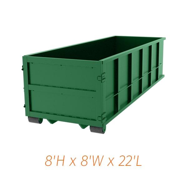 our 40-yard dumpsters have a weight limit of 8-10 tons, depending on the service provider